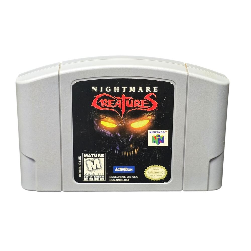 Nightmare Creatures Nintendo Game N64 Gaming Cartridge Horror Video Game